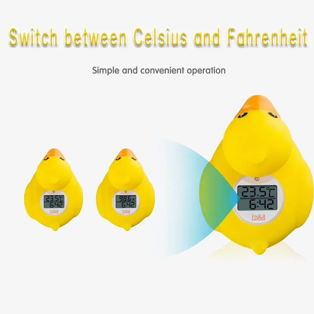 Baby Bath Thermometer & Time Duck Floating Digital Water Temperature Safety Toy
